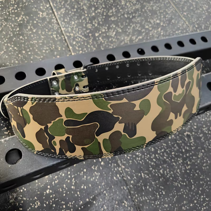 Adjustable Camo Weightlifting Belt Competition Powerlifting Belt with Waist Pad Professional Gym Fitness Belt for Squat Deadlift