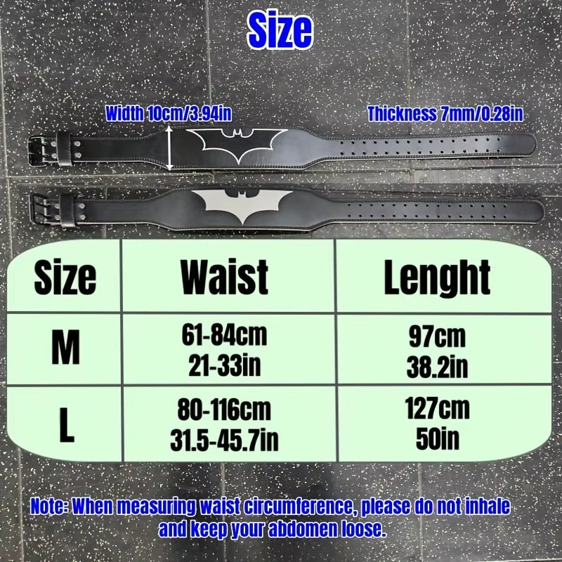 Bat Embroidery Weightlifting Belt, Men Women Gym Fitness Belt, Professional Powerlifting Belt Provide Strong Support for Waist