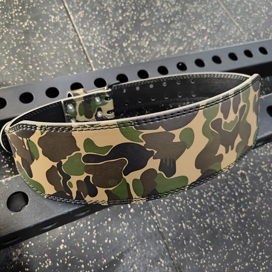 Adjustable Camo Weightlifting Belt Competition Powerlifting Belt with Waist Pad Professional Gym Fitness Belt for Squat Deadlift