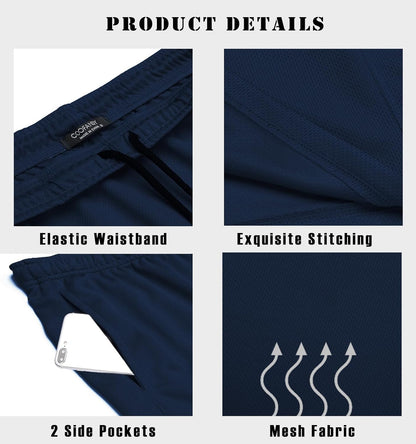 Men'S 3 Pack Workout Gym Shorts Mesh Athletic Shorts Lightweight Bodybuilding Training Short Pants with Pockets