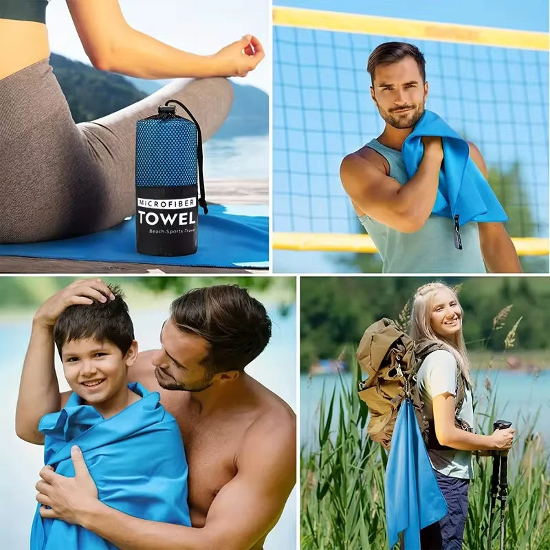 Microfiber Quick Dry Gym Towel Silver ION Odorfree Absorbent Fiber Fast Drying Workout Gear for Body Sweat Working Out Towels